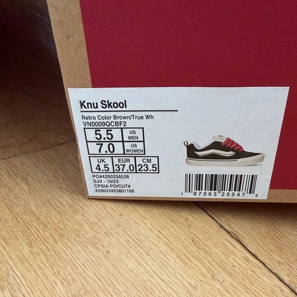 Vans Knu Skool Retro Color Brown/True White Sneakers - Picture 2 of 9